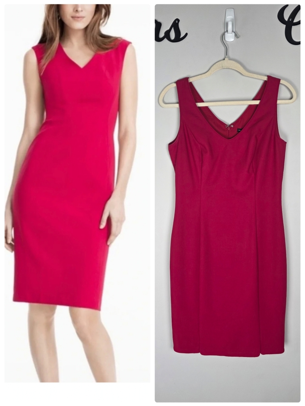 WHBM Dark Pink Sleeveless Stretch Career Church Dress Size 2 NWT - Picture 1 of 11